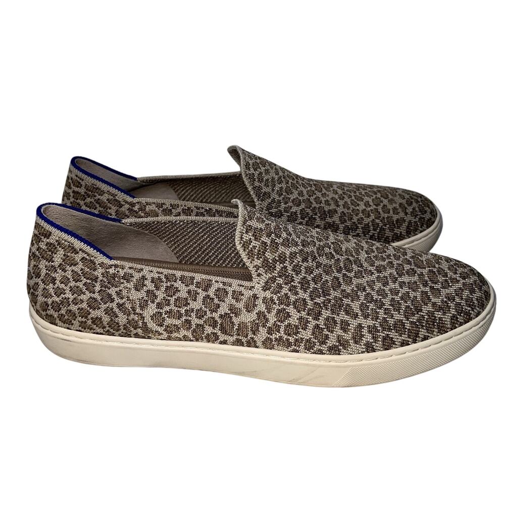 Rothys Sneakers Size 11.5 Pebble Spot Animal Print Slip On Washable Neutral Shoe